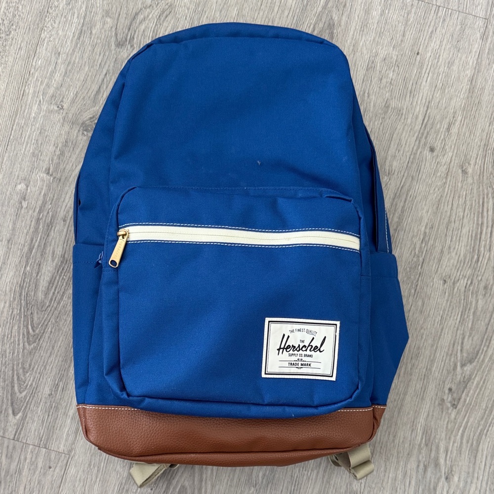 Herschel Pop Quiz Backpack  25L– Royal Blue/Tan – Excellent Condition